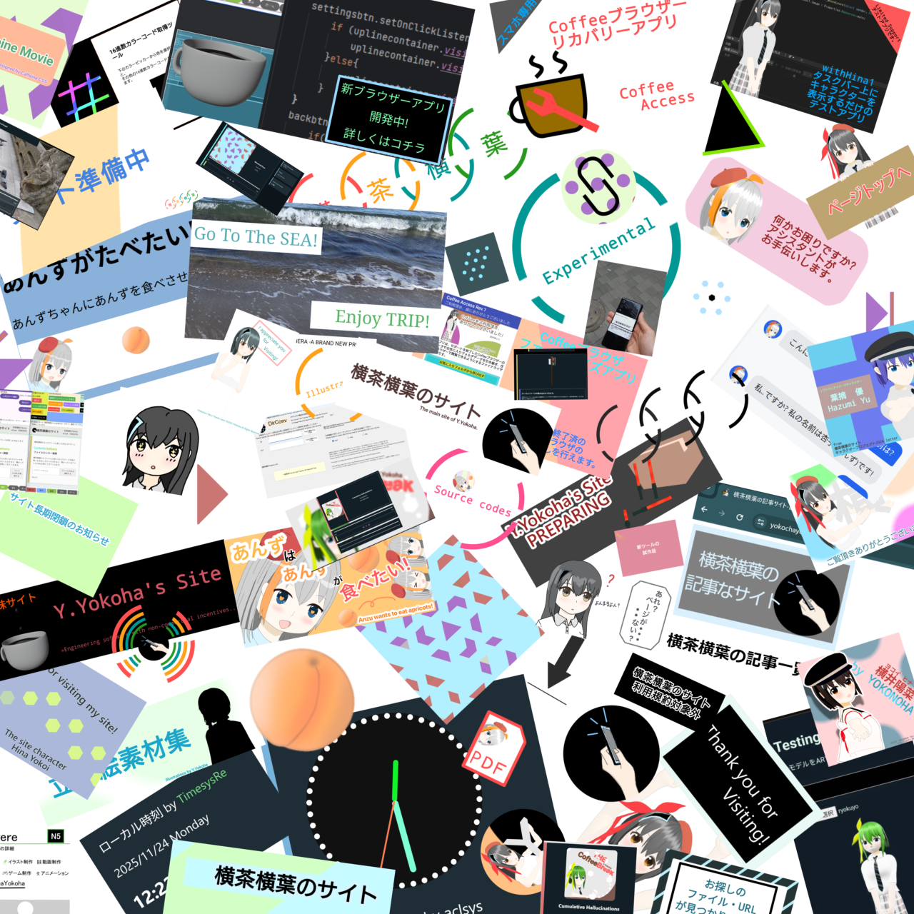 これまでに作成したサイト用ポップと掲載用画像のコラージュ